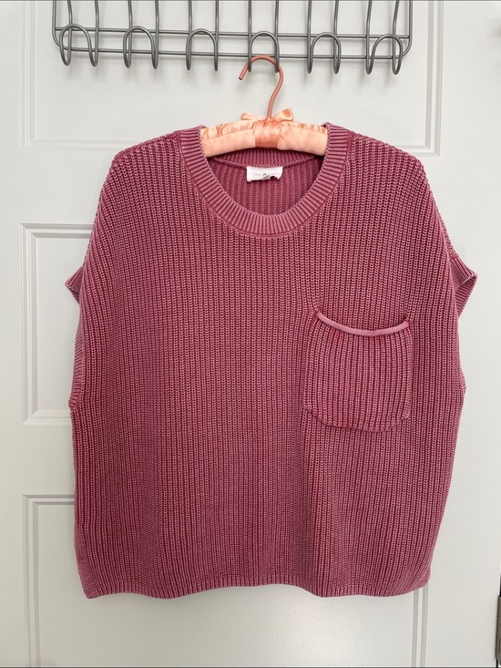 Lou & Grey Sweaters - Lou & Grey 100% Cotton Women's Rib-Knit Pocket Sweater - Rose